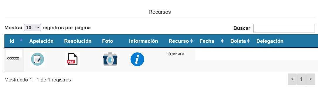 Barra del sistema de recursos en línea de la Dirección de Seguridad de Tránsito de la Policía Nacional.